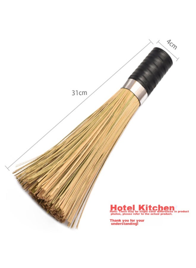 Mengting Large Bamboo Pot Scrubber, Natural Traditional Cooking Bamboo Pot Scrubber, Household Kitchen Cleaning Stove Bamboo Brush - Image 1