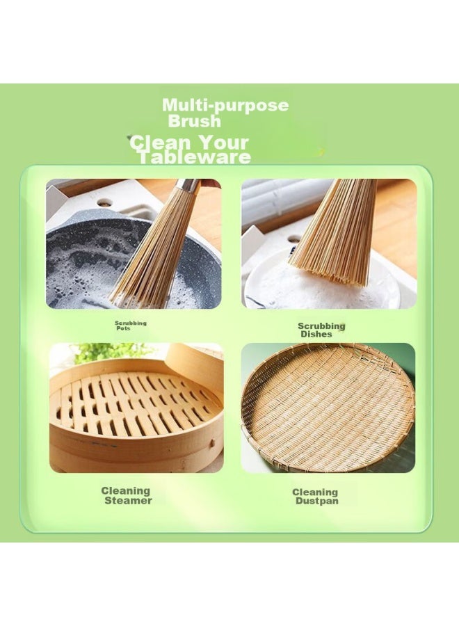 Mengting Large Bamboo Pot Scrubber, Natural Traditional Cooking Bamboo Pot Scrubber, Household Kitchen Cleaning Stove Bamboo Brush - Image 4