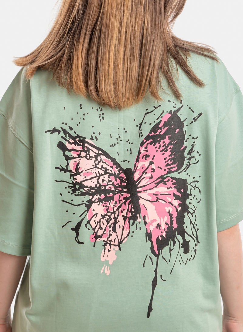 OWL T-shirt 'butterfly' Mint - Image 2