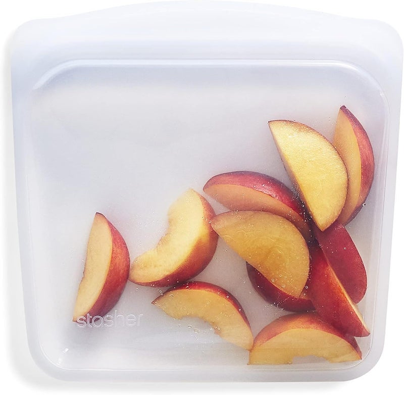 Stasher Premium Silicone Reusable Food Storage Sandwich Bag Clear Microwave Sous Vide Dishwasher Oven and Freezer Safe BPA Free Leakfree Ecofriendly 28 Oz