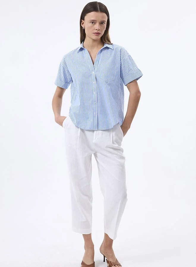 FELIX HARDY Linen Blended Short sleeve shirt for Women