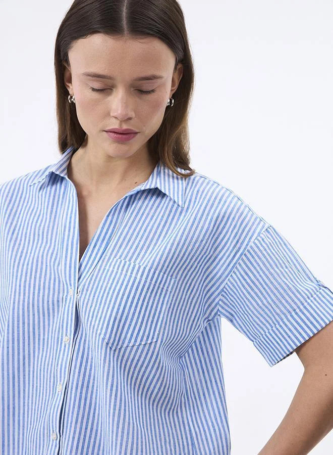 Linen Blended Short sleeve shirt for Women