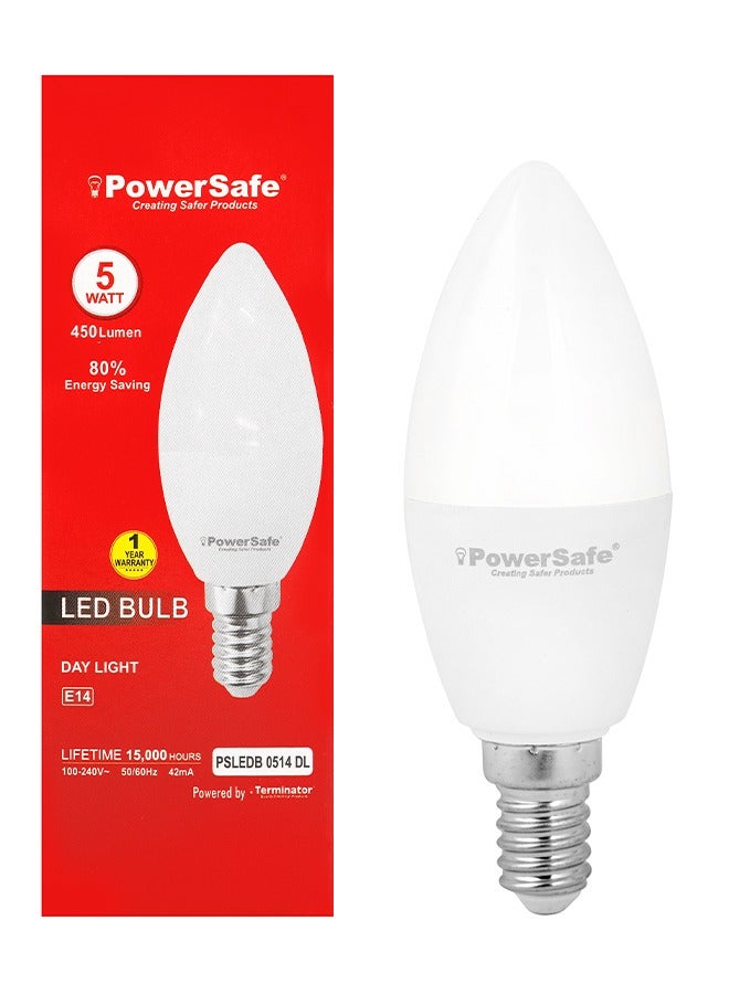 Powersafe LED Candle Bulb 5W Day Light E14