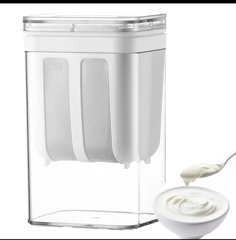 SYSVENT The Future SYSVENT The Future Yogurt Maker Curd Strainer 1100ml Greek Yogurt Multipurpose Yogurt with Fine Mesh Bag Lid Reusable Pouch Filter Kitchen Whey Separator Tools for Yogurt Juice Tea Nut Milk Cheese  - Image 1