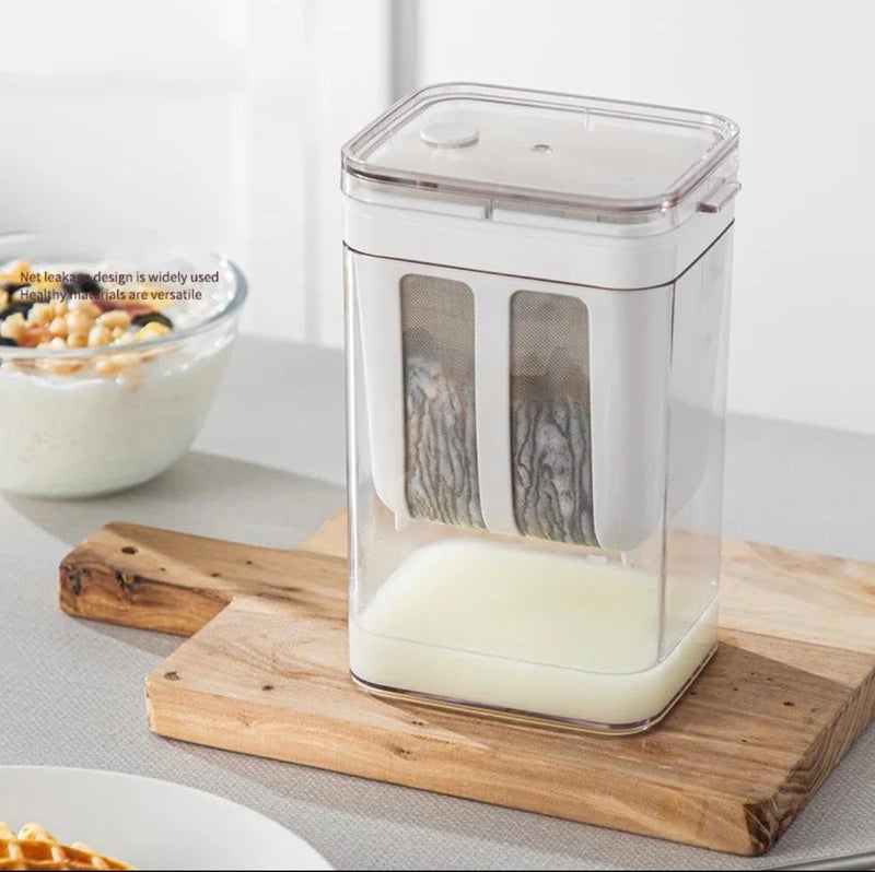 SYSVENT The Future SYSVENT The Future Yogurt Maker Curd Strainer 1100ml Greek Yogurt Multipurpose Yogurt with Fine Mesh Bag Lid Reusable Pouch Filter Kitchen Whey Separator Tools for Yogurt Juice Tea Nut Milk Cheese  - Image 3