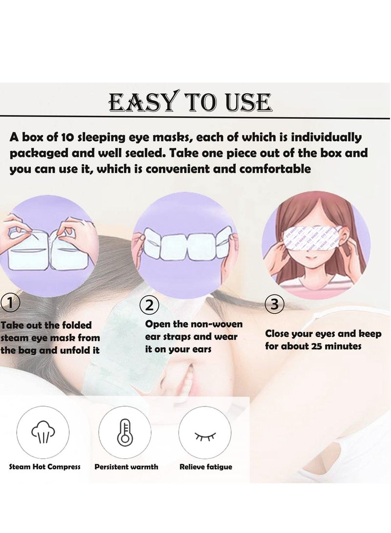 SYOSI Steam Eye Mask, 10 Packs Hot Steam Eye SPA Mask - Image 4
