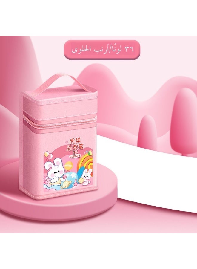 Large-Capacity Acrylic Marker Pen Bag Hand-Painted Watercolor Brush Universal Cosmetics Bag Student Satchel Storage Box - Image 1