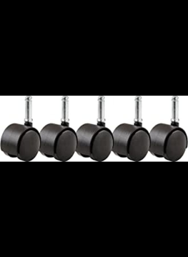 ABBASALI Furniture Casters 2 inch Office Chair Caster Twin Wheel 7/16 inch Load Capacity 5 Pack  - Image 1