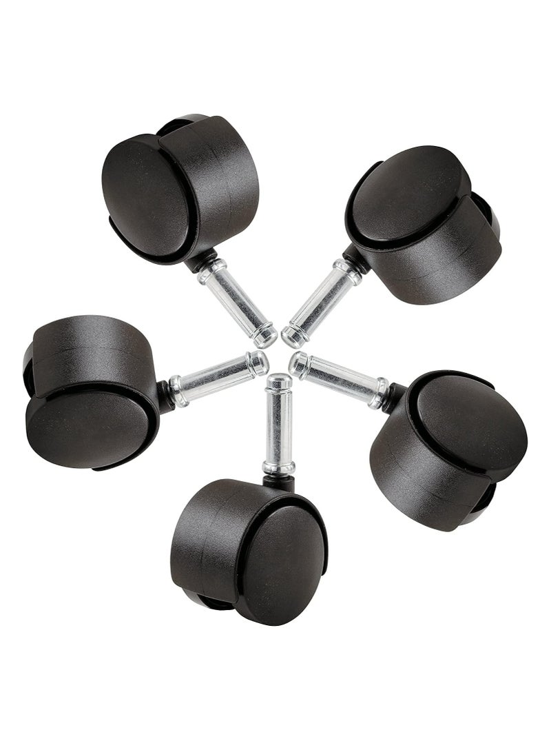 ABBASALI Furniture Casters 2 inch Office Chair Caster Twin Wheel 7/16 inch Load Capacity 5 Pack  - Image 3