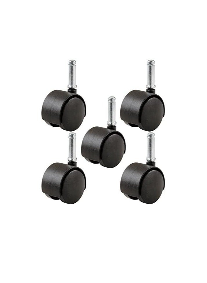 ABBASALI Furniture Casters 2 inch Office Chair Caster Twin Wheel 7/16 inch Load Capacity 5 Pack  - Image 4