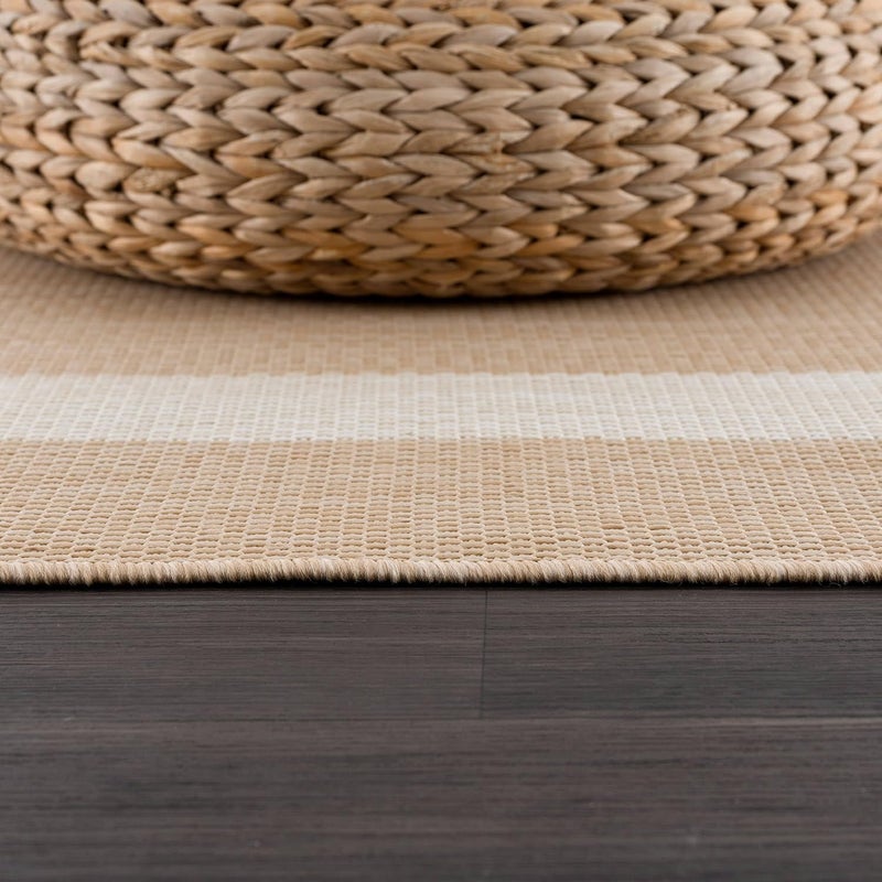 CAMILSON Outdoor Rug 8x10, Modern Outside Rugs for Patios Porches Waterproof Durable Washable Non-Shedding, Easy-to-Clean Indoor Outdoor Area Carpet (8 x 10, Bordered - Beige/White) - Image 3