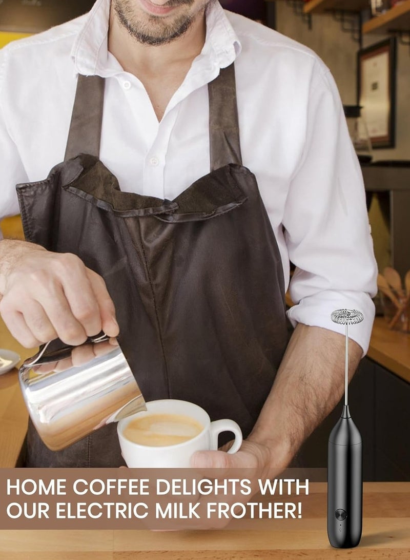 DOSCHER Electric Milk Frother USB-C Charging Handheld Foam Maker 10W High Power 304 Stainless Steel Whisk Low Noise Compact Design for Coffee Lattes Cappuccinos and Baking - Image 2