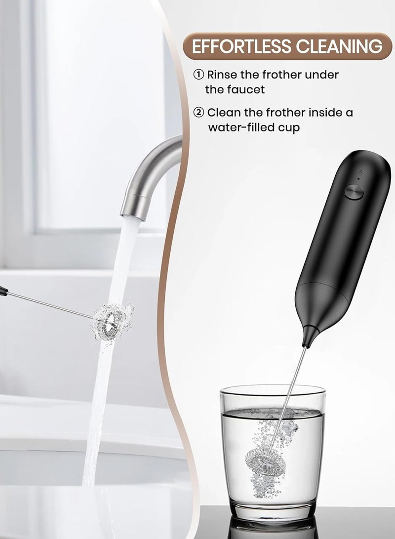 DOSCHER Electric Milk Frother USB-C Charging Handheld Foam Maker 10W High Power 304 Stainless Steel Whisk Low Noise Compact Design for Coffee Lattes Cappuccinos and Baking - Image 5
