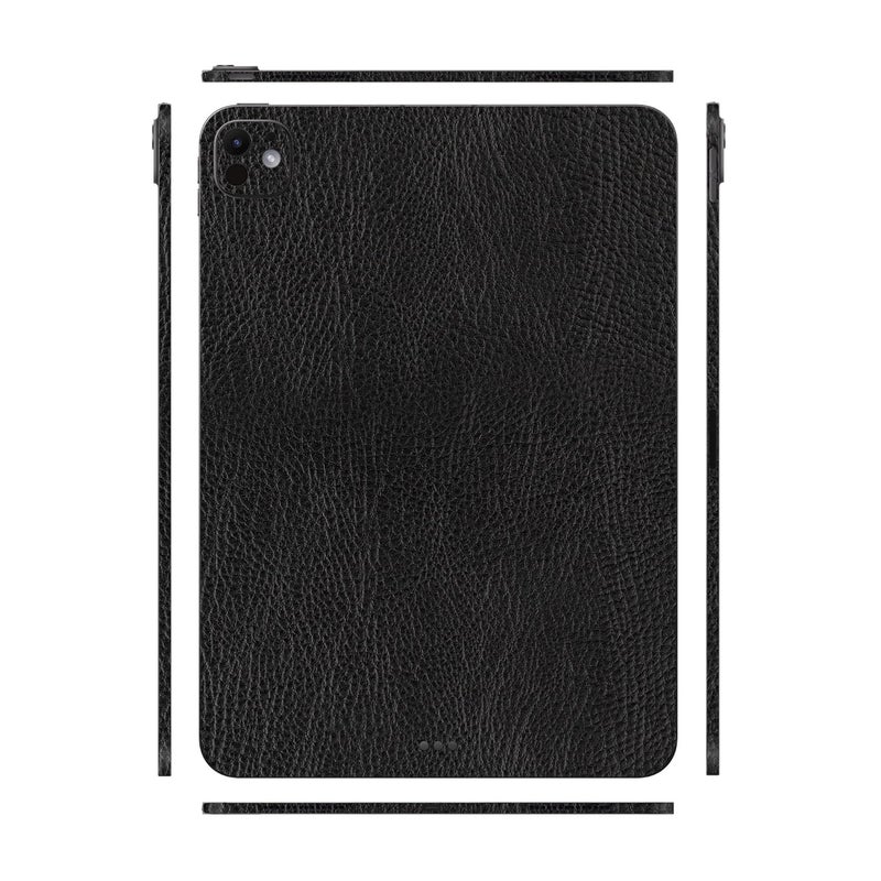 Tablet Skins Compatible with iPad Pro 11 M4 2024, Anti-Scratch Vinyl Decal Skin, Protective Film, Not Case/Cover (Black Leather, Full Body Skin)