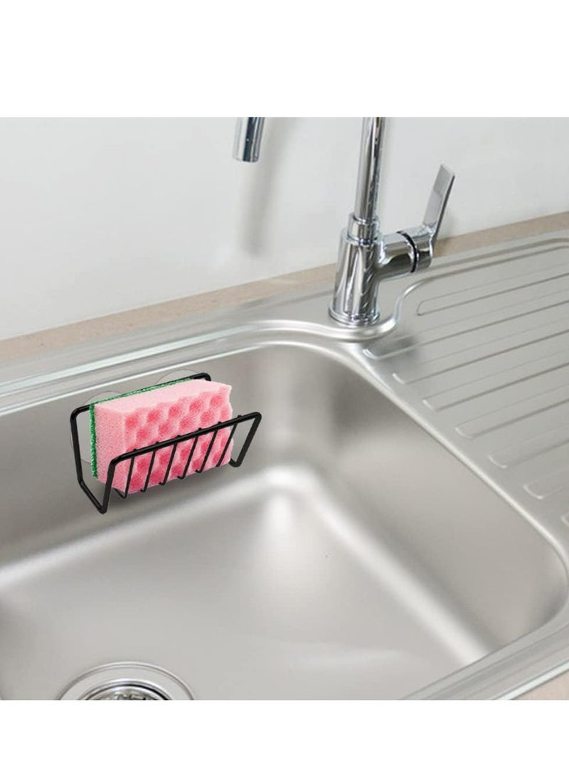 Loquat 2 Pack Stainless Steel Kitchen Sink Sponge Holder with 4 Suction Cups - Sink Basket Storage Rack for Sponge - Image 2