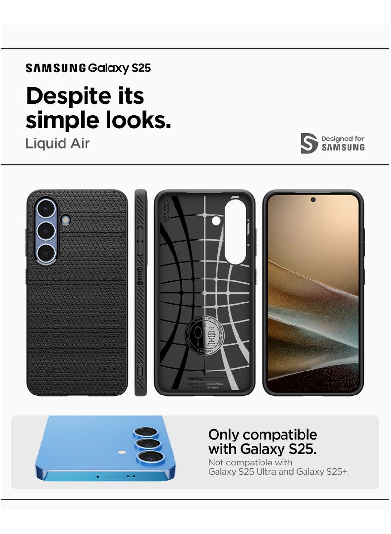 Spigen Liquid Air Samsung Galaxy S25 Case Cover - Matte Black - Image 2