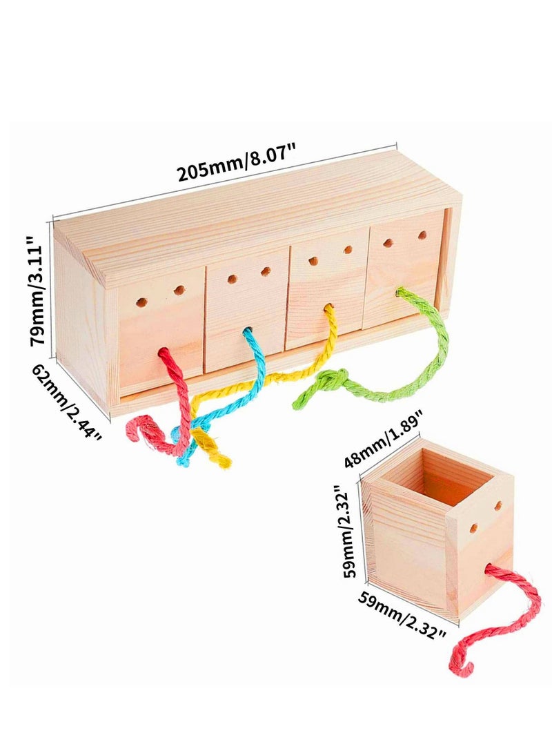 SYOSI Small Animals Enrichment Foraging Toy, Wooden Interactive Hide Treats Puzzle Snuffle Game, for Rabbit, Hamster, Guinea Pig, Chinchilla, Bunny and Other Small Rodent Pets, Feeder Training Toys  - Image 3