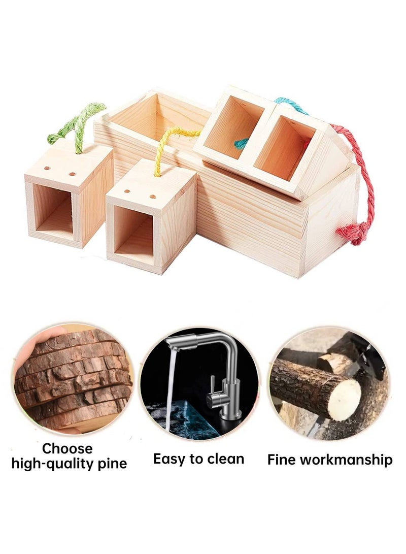 SYOSI Small Animals Enrichment Foraging Toy, Wooden Interactive Hide Treats Puzzle Snuffle Game, for Rabbit, Hamster, Guinea Pig, Chinchilla, Bunny and Other Small Rodent Pets, Feeder Training Toys  - Image 2