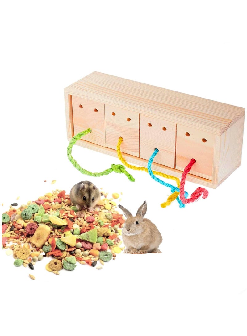 SYOSI Small Animals Enrichment Foraging Toy, Wooden Interactive Hide Treats Puzzle Snuffle Game, for Rabbit, Hamster, Guinea Pig, Chinchilla, Bunny and Other Small Rodent Pets, Feeder Training Toys  - Image 1