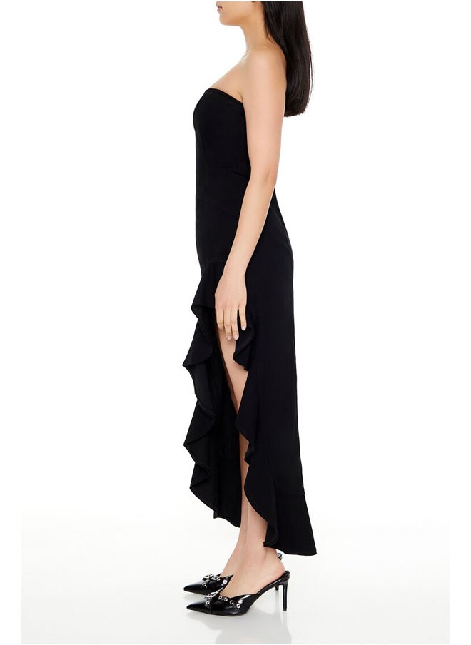FOREVER 21 - Denim Sweetheart Ruffle Maxi Dress - Image 1