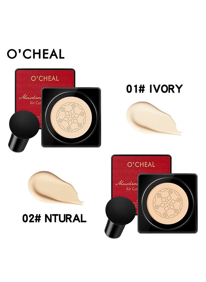 اوكيل وسادة هوائية فروست طاهر تفتيح لون البشرة خفيفة الوزن قاعدة ماكياج لمسة من ماكياج ، وسادة الهواء الفطر CC كريم المخفي ترطيب الأساس التمهيدي ماكياج (العاج) - Image 5