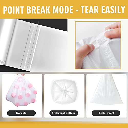Ginkgo 105 Count Small Trash Bags, 4 Gallon Garbage Can Liners - Unscented Wastebasket Trash Bags for Bathroom, Kitchen, Bedroom, Cleaning Supplies (15 Liter) - Image 3