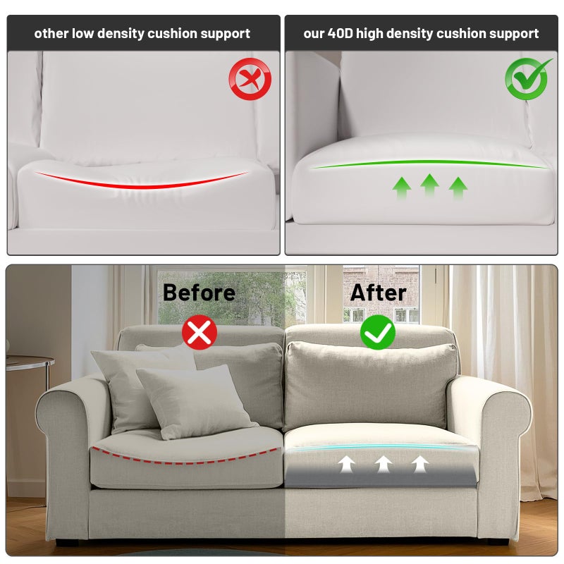 Foamagic Couch Cushion Support, Sofa Cushion Support for Sagging Couch Seat, Couch Replacement Insert, 20"x20"x2", High Density Foam Furniture Seat Sagging Repair, Trapezoid 40D, Grey Set of 3 - Image 2