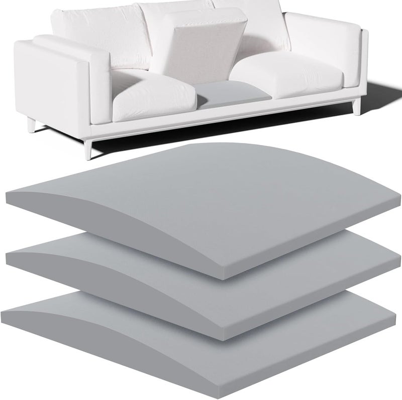 Foamagic Couch Cushion Support, Sofa Cushion Support for Sagging Couch Seat, Couch Replacement Insert, 20"x20"x2", High Density Foam Furniture Seat Sagging Repair, Trapezoid 40D, Grey Set of 3 - Image 1