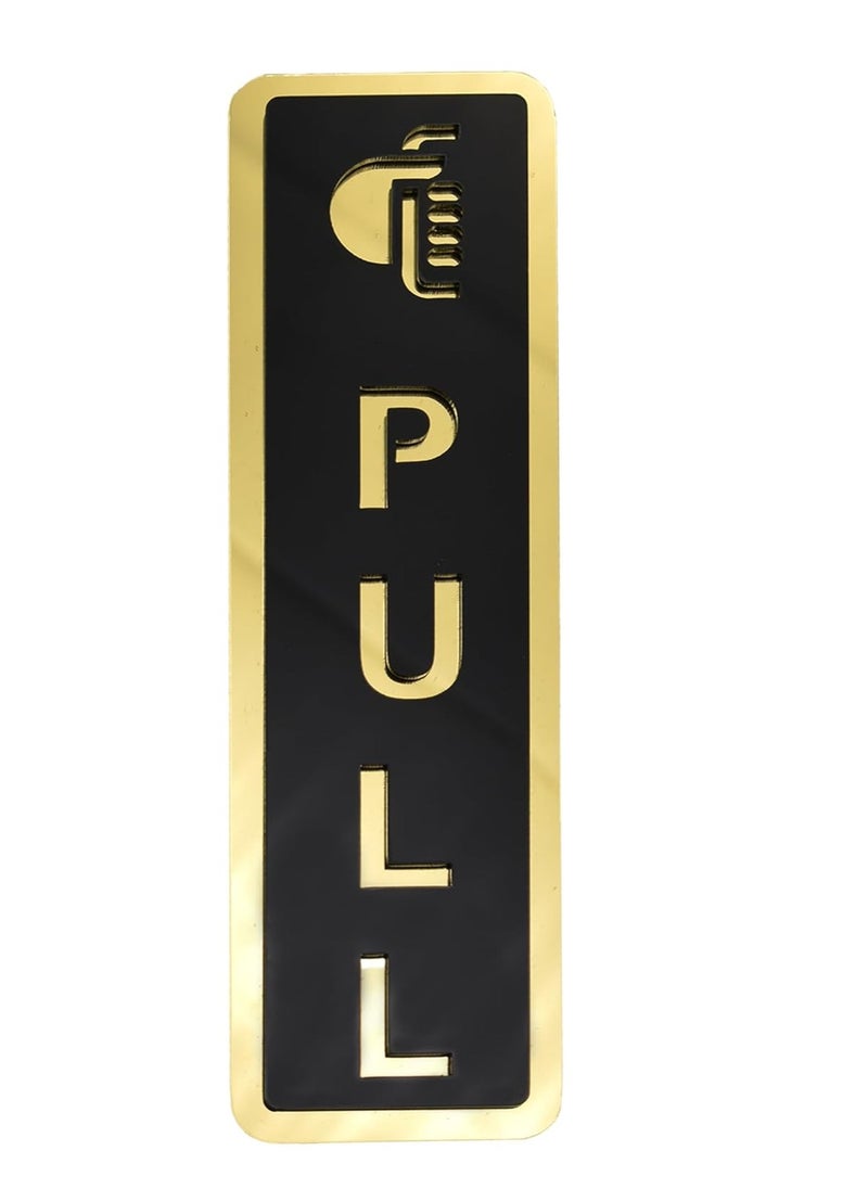 Accessorize Kingdom Acrylic Gold Push Pull Stickers For Glass Door, Wooden Door | Self Adhesive Sticker for Door | Push and Pull Signage Stickers for Hospital Malls Office Businesses Cafe  - Image 4