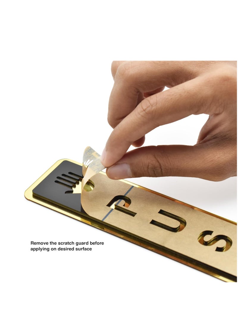 Accessorize Kingdom Acrylic Gold Push Pull Stickers For Glass Door, Wooden Door | Self Adhesive Sticker for Door | Push and Pull Signage Stickers for Hospital Malls Office Businesses Cafe  - Image 5