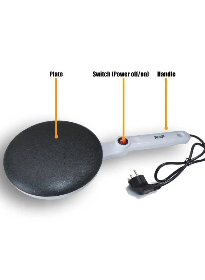 RAF Non-Stick Electric Crepe Maker 600W by RAF, 20cm Flat Plate, Fast Heating Technology, Oil-Free Cooking, Easy to Use and Clean, Ideal for Homemade Crepes and Pancakes - Image 3