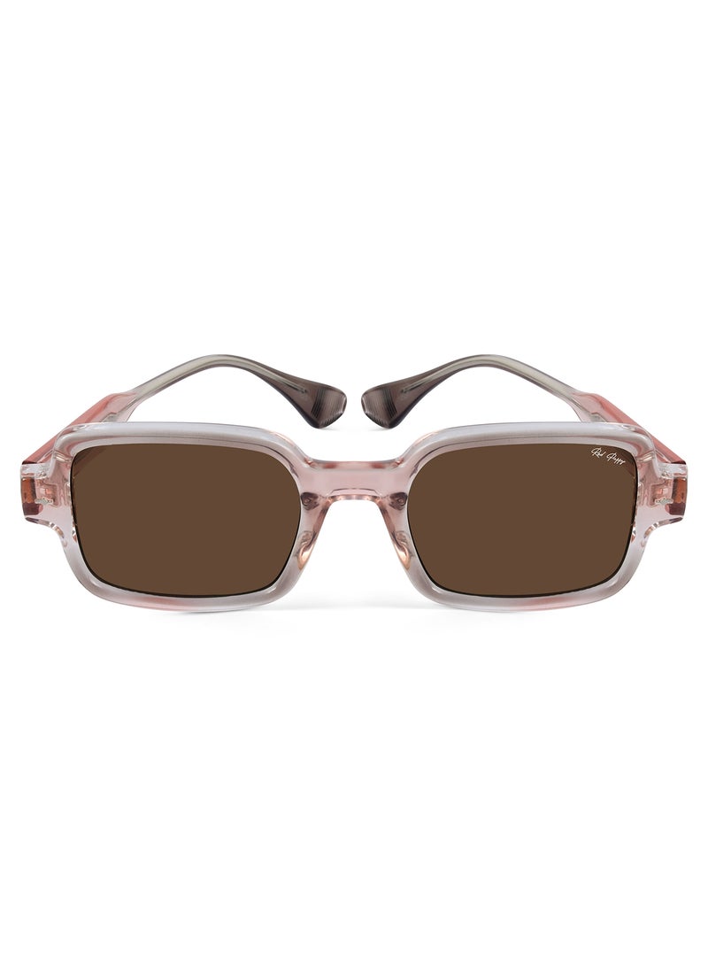 Woggles Red Pappy Crescendo Peach Rectangle Sunglasses  - Image 1