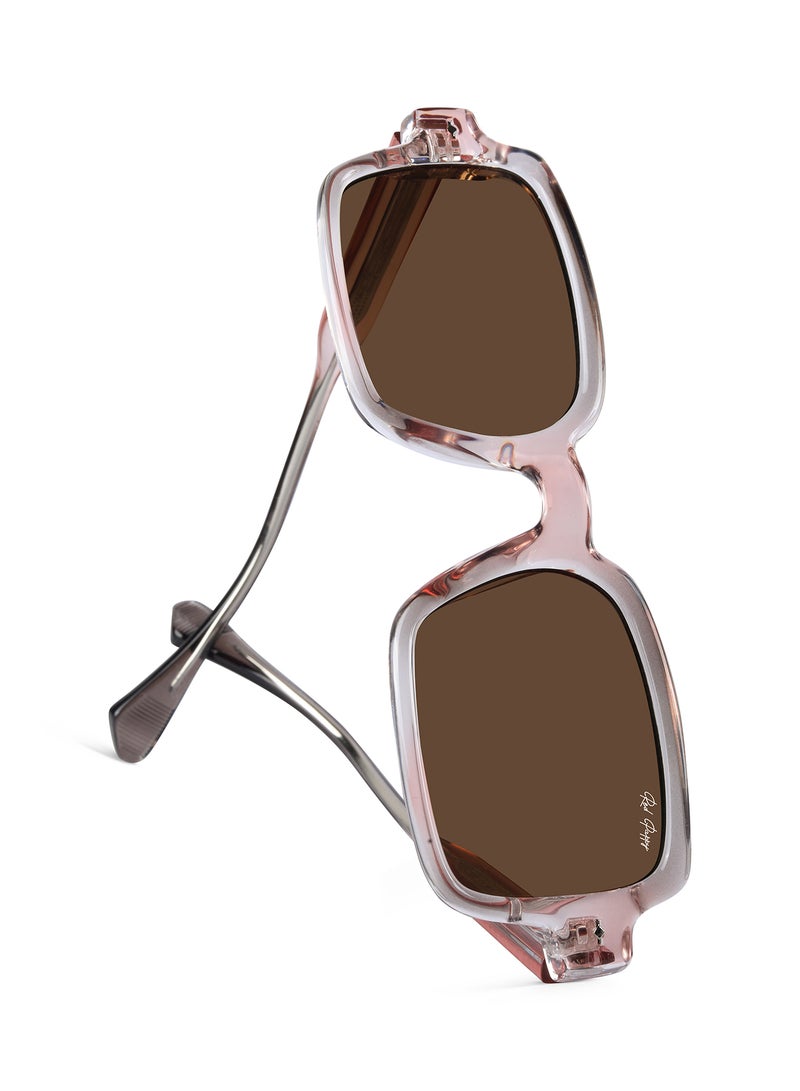 Woggles Red Pappy Crescendo Peach Rectangle Sunglasses  - Image 5