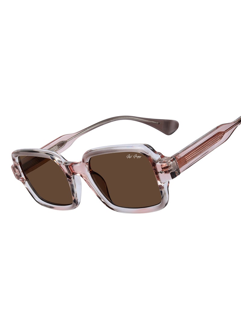 Woggles Red Pappy Crescendo Peach Rectangle Sunglasses  - Image 2