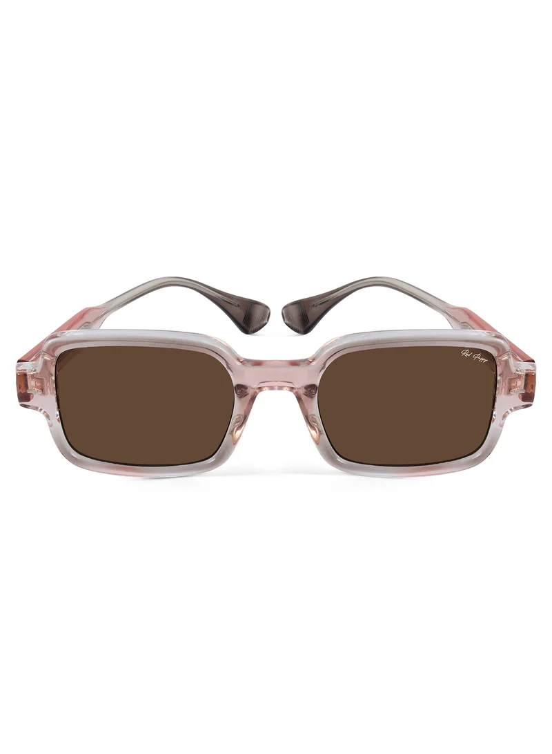 Woggles Red Pappy Crescendo Peach Rectangle Sunglasses