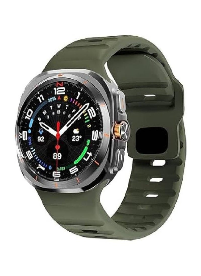 Soft Silicone Watch Band for Samsung Galaxy Watch Ultra 47mm – Breathable Sport Strap for Men & Women, Compatible with Galaxy Watch 7 Ultra (Green) - Image 1