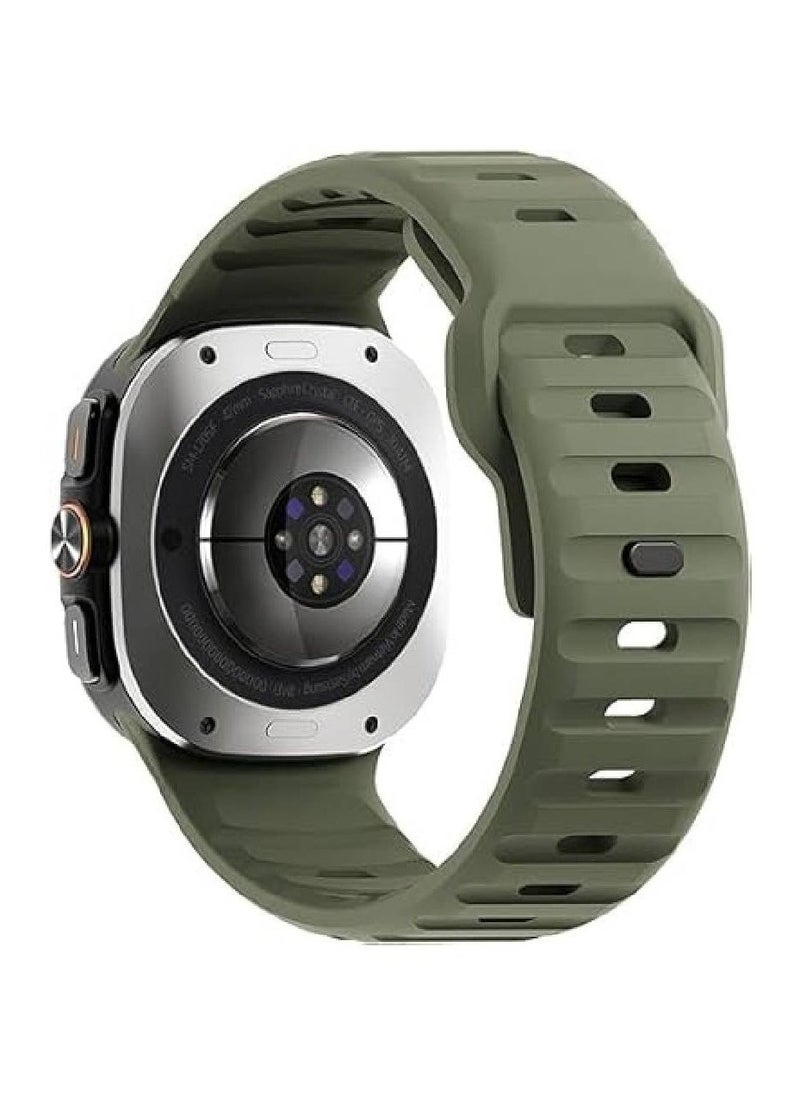 Soft Silicone Watch Band for Samsung Galaxy Watch Ultra 47mm – Breathable Sport Strap for Men & Women, Compatible with Galaxy Watch 7 Ultra (Green) - Image 2