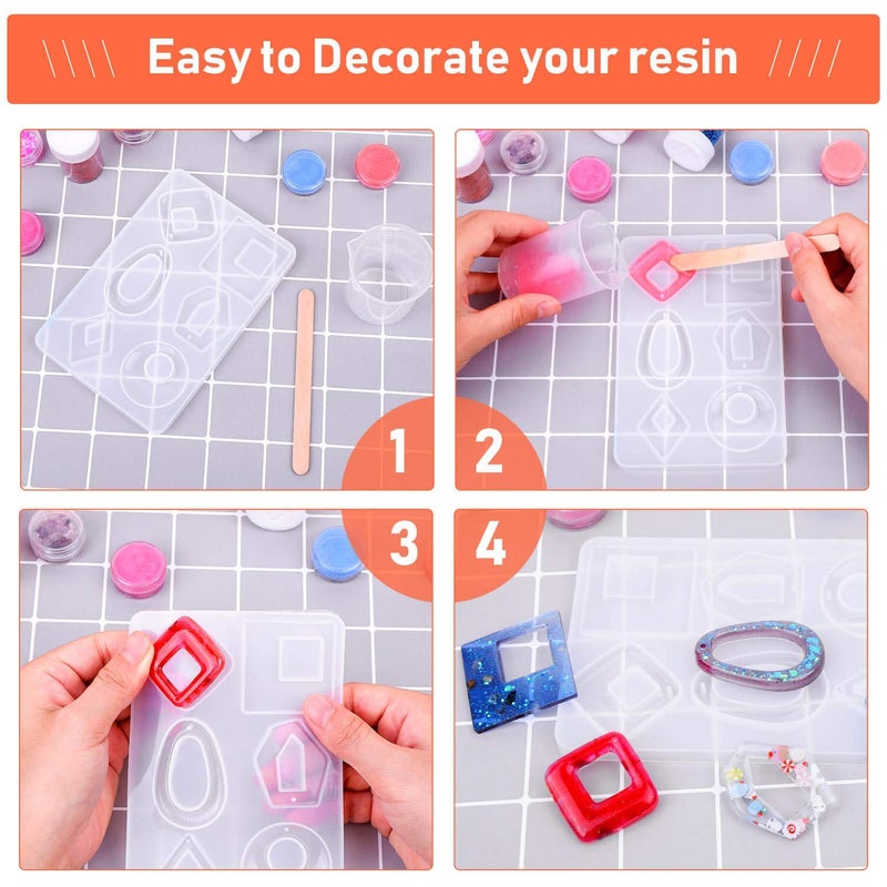PAXCOO Resin Molds for Jewelry, Paxcoo 678pcs Earring Making Kit with 28pcs Epoxy Molds and 650pcs Earring Hooks, Jump Rings for Pendants, Resin Crafts, DIY Earring - Image 5