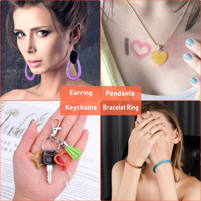 PAXCOO Resin Molds for Jewelry, Paxcoo 678pcs Earring Making Kit with 28pcs Epoxy Molds and 650pcs Earring Hooks, Jump Rings for Pendants, Resin Crafts, DIY Earring - Image 2