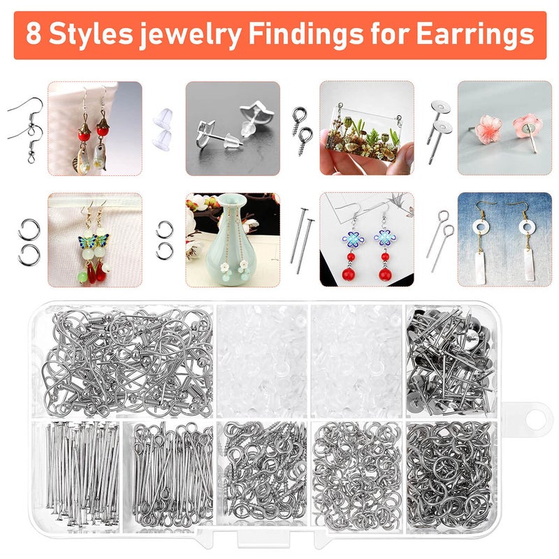 PAXCOO Resin Molds for Jewelry, Paxcoo 678pcs Earring Making Kit with 28pcs Epoxy Molds and 650pcs Earring Hooks, Jump Rings for Pendants, Resin Crafts, DIY Earring - Image 4
