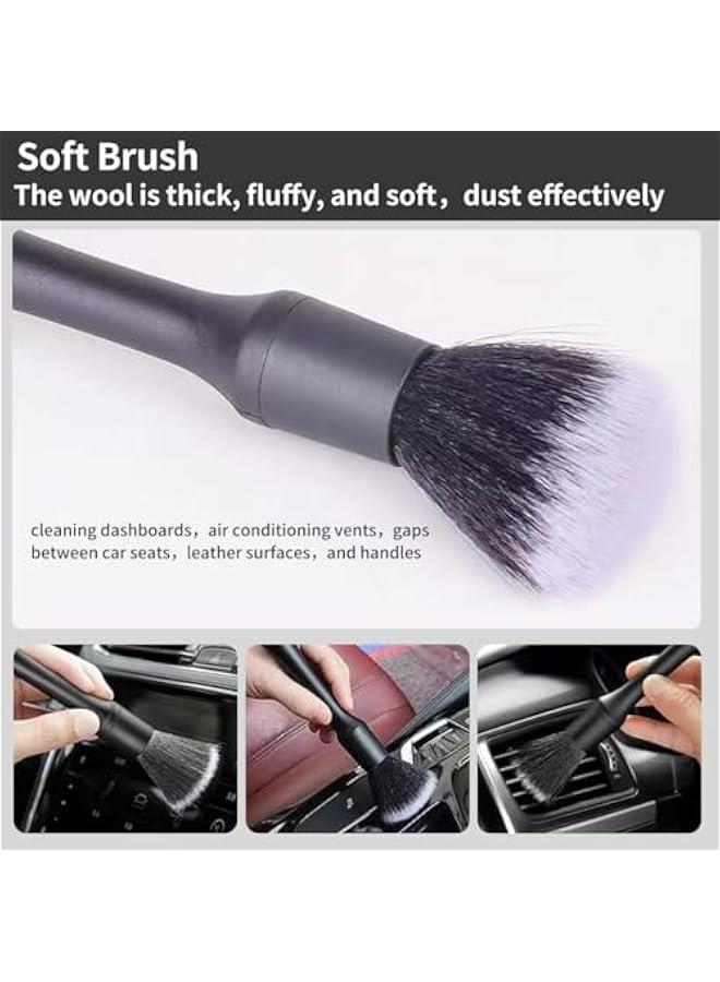 FYLX Ultra Soft Detail Brushes Car Detailing Brush Set 6  Plastic Handle Synthetic Fiber Streamlined Comfortable Prical Versatile Brush Set Suitable for Cars Trucks SUVs RVs Motorcycles Etc - Image 2