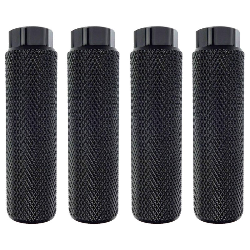 Zelerdo 2 Pairs Aluminum Alloy Bike Pegs for Mountain Bike Cycling Rear Stunt Pegs Fit 3/8 inch Axles (Pure black,100x28 mm) - Image 1