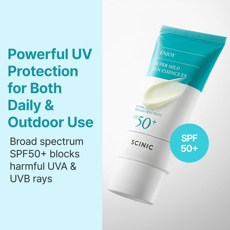 SCINIC Enjoy Super Mild Sun Essence EX 1.69 fl oz(50ml) SPF 50+ | Lightweight, Fast-Absorbing, Hydrating Sunscreen | Korean Skincare - Image 3