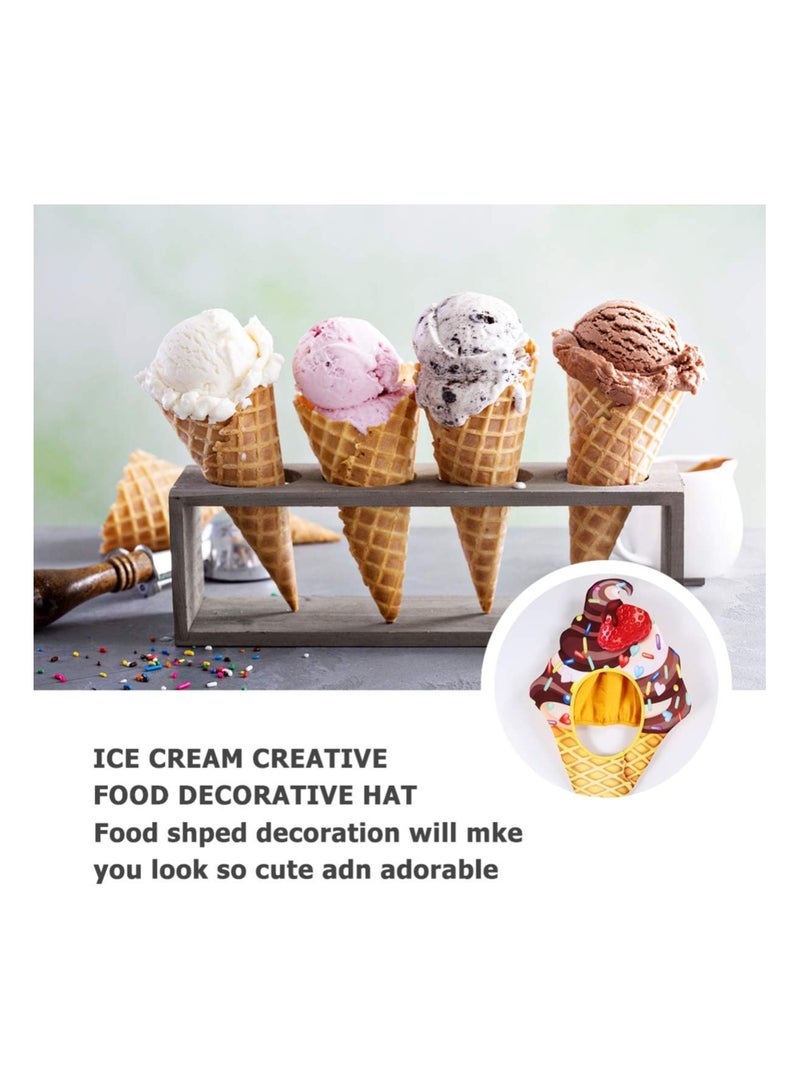 SYOSI Ice Cream Hat Cosplay, Funny Food Hat Headwear, Costumes Funny Headwear, for Ice Cream Halloween Cosplay Women's Hat Accessories Food Dress Headpieces Hats - Image 5