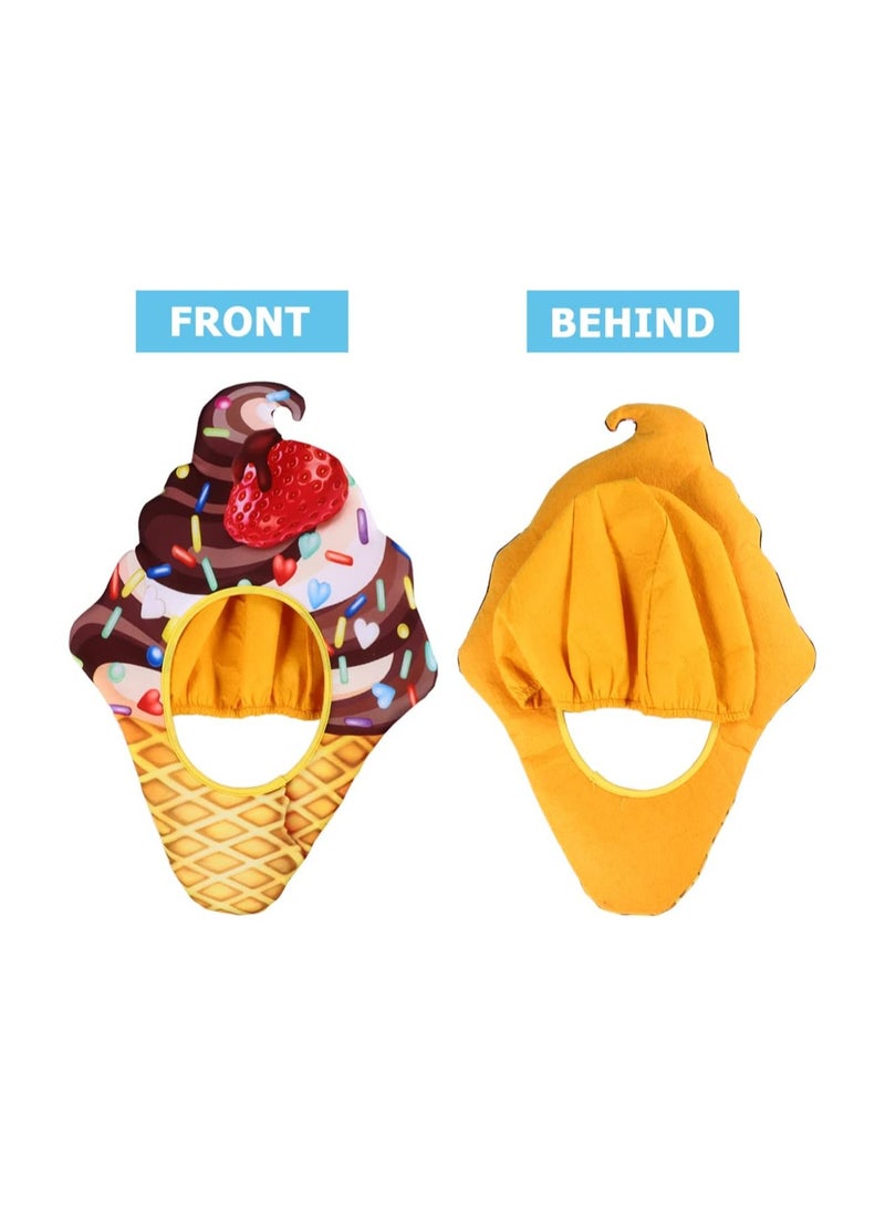 SYOSI Ice Cream Hat Cosplay, Funny Food Hat Headwear, Costumes Funny Headwear, for Ice Cream Halloween Cosplay Women's Hat Accessories Food Dress Headpieces Hats - Image 3