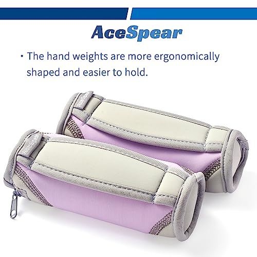 AceSpear Hand Weights for Women Men 1lb 2lbs 3lbs 4lbs Soft Dumbbells of 2, Detachable Walking Weight for Aerobics, Jogging, Running (2 lbs x 2, Purple) - Image 2