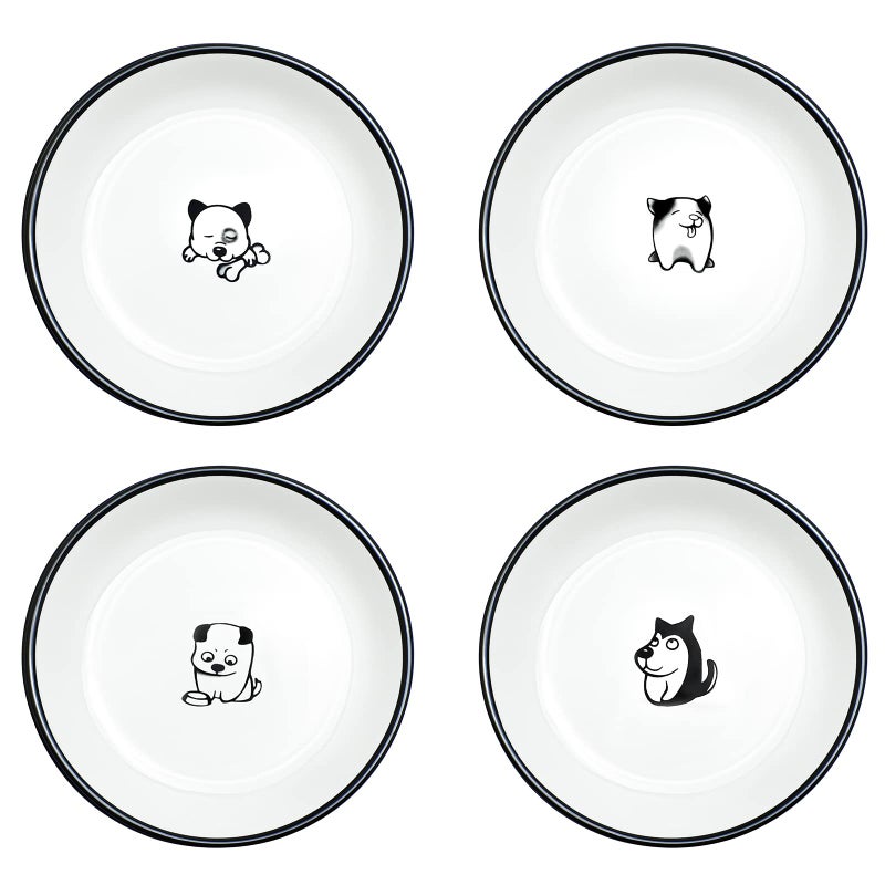 SOCOSY SOCOSY Cute Cartoon Dog Ceramic Seasoning Dishes Sauce Dish Sushi Dipping Bowl Appetizer Plates Tea Bag Holder Serving Dish for Kitchen 5 Dog 