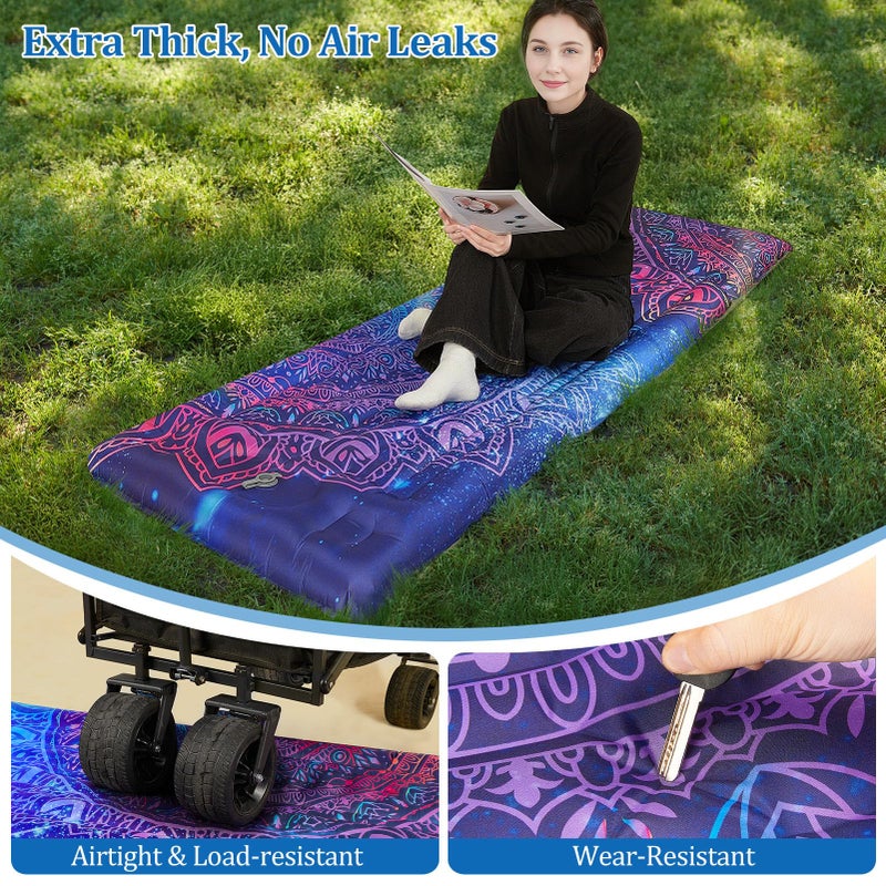 Pickynproud Camping Sleeping Pad Extra Thick 5 Inch Inflatable Camping Pad With Pillow Sleeping Mat Built-In Foot Pump Portable Lightweight Camping Air Mattress For Backpacking Hiking Tent - Image 4