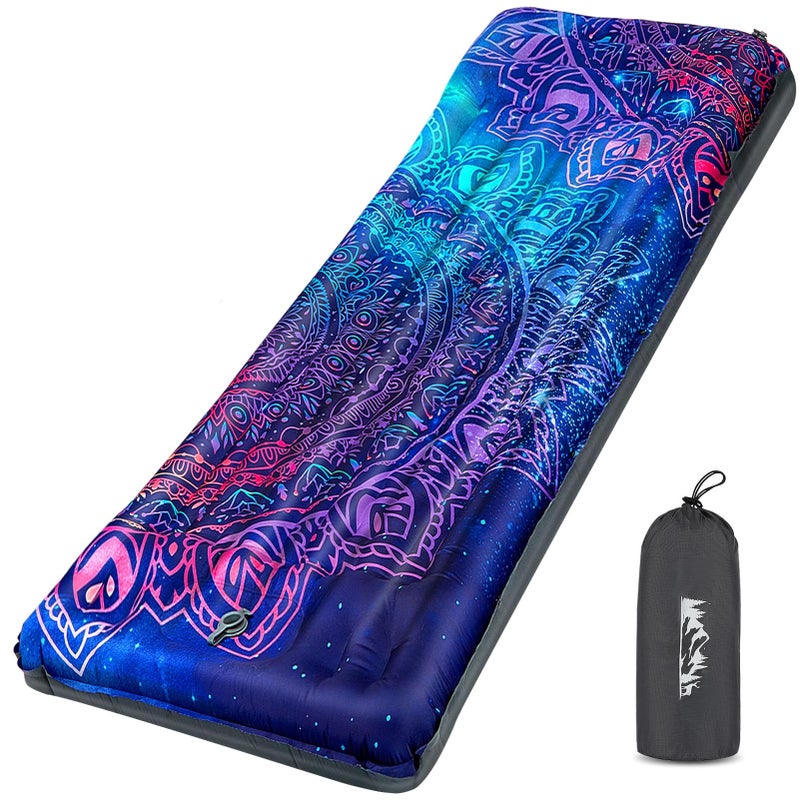 Pickynproud Camping Sleeping Pad Extra Thick 5 Inch Inflatable Camping Pad With Pillow Sleeping Mat Built-In Foot Pump Portable Lightweight Camping Air Mattress For Backpacking Hiking Tent - Image 1