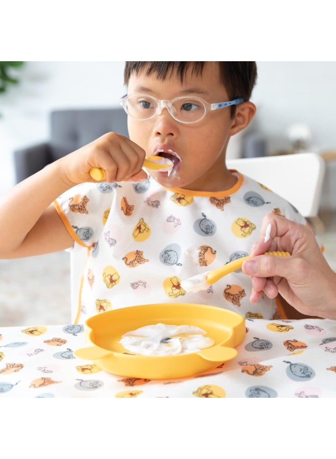 Bumkins Disney Baby Utensil Set, Silicone Trainer Spoons for Dipping, Soft Tip, Self-Feeding, Chew, Baby Led Weaning, First Year Training Supplies, Essentials in Eating, 4 Mos, 2-pk Winnie The Pooh - Image 2